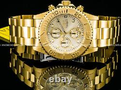 Invicta Men Pro Diver Chronograph 18k Gold Plated Champagne Dial 43mm Watch 1774