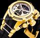 Invicta Men RESERVE BOLT ZEUS Chronograph Gold Tone Black Dial Strap 52mm Watch