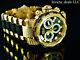 Invicta Men's 46mm CAPSULE Swiss Chronograph Black Dial 18K Gold Plated SS Watch