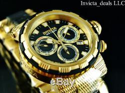 Invicta Men's 46mm CAPSULE Swiss Chronograph Black Dial 18K Gold Plated SS Watch