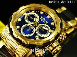 Invicta Men's 46mm CAPSULE Swiss Chronograph Blue Dial 18K Gold Plated SS Watch