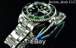 Invicta Men's 47mm GRAND DIVER Automatic Black Dial Green Bezel SS 300M Watch