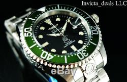 Invicta Men's 47mm GRAND DIVER Automatic Black Dial Green Bezel SS 300M Watch