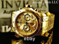 Invicta Men's 48mm PRO DIVER Scuba Chronograph Gold Dial 18K Gold Plated Watch