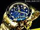 Invicta Men's 48mm Pro Diver Scuba Chronograph 18KT Gold Plated Blue Dial Watch