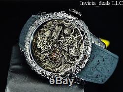 Invicta Men's 50mm Empire Dragon NH38A AUTOMATIC Black IP Sapphire Crystal Watch