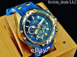 Invicta Men's 50mm Speedway Scuba Chronograph Sapphire Blue Gold Tone SS Watch
