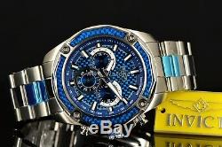 Invicta Men's Aviator Ocean Blue Carbonfiber Chronograph SS Bracelet Watch 22804