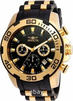 Invicta Men's Pro Diver Gold-Tone Polyurethane Band Swiss Quartz Watch 22340
