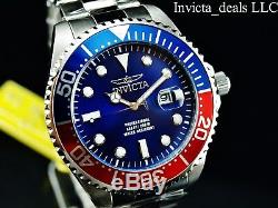 Invicta Mens 47mm Grand Diver Quartz Blue Dial Silver Tone Stainless Steel Watch
