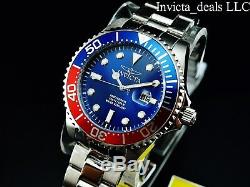 Invicta Mens 47mm Grand Diver Quartz Blue Dial Silver Tone Stainless Steel Watch