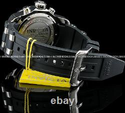 Invicta Mens Pro Diver Scuba Chronograph Silver Black Dial Strap SS Watch 21927