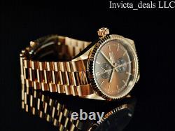 Invicta Mens Specialty JUBILEE Quartz BROWN DIAL Rose Tone Stainless Steel Watch