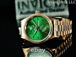 Invicta Mens Specialty JUBILEE Quartz Green Dial Rose Tone Stainless Steel Watch