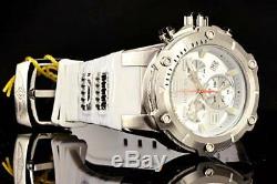 Invicta Speedway Viper ALL SILVER Swiss Ronda Z60 Chrono Dial White Strap Watch
