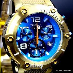 Invicta Speedway XL Teal Blue Gold Plated Chronograph Swiss Parts Watch New