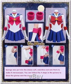Japan Anime Sailor Moon Crystal Usagi Tsukino Cosplay Costume Deluxe Set