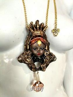 Jewelry woman fashion necklace pendant victorian style vintage charm doll ooak 3