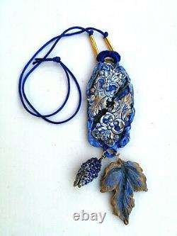 Jewelry woman necklace pendant matrioska folkloric folk ethnic russian doll ooak