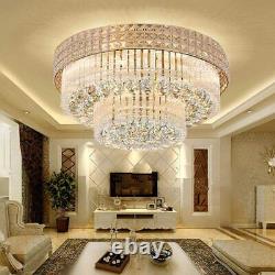 K9 Crystal Layers Chandelier Remote Control LED Pendant Ceiling Light Decor Lamp