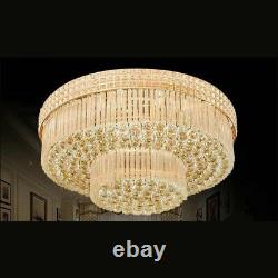 K9 Crystal Layers Chandelier Remote Control LED Pendant Ceiling Light Decor Lamp