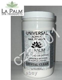 LA PALM UNIVERSAL CRYSTAL CLEAR ACRYLIC NAIL POWDER 32oz SCULPTING OR DIPPING