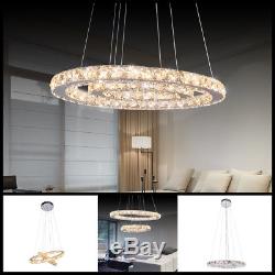 LED Crystal Oval Pendant Lamp LivingRoom DIY Chandelier Ceiling Fixture Lighting