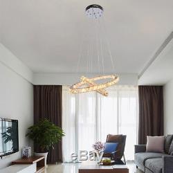 LED Crystal Oval Pendant Lamp LivingRoom DIY Chandelier Ceiling Fixture Lighting