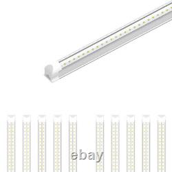 LED Integrated Tube Light Bulb T8 8ft 60W V Shape Clear, Plug and Play, Linkable