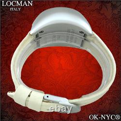 LOCMAN LUNA Ref 041 Watch Leather Strap WithR 3 ATM Date Aluminum Case 41 mm