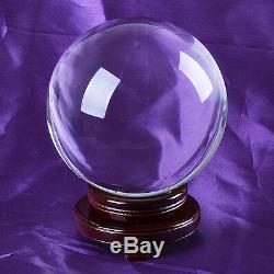 LONGWIN 200mm 7.87 Clear Quartz Crystal Ball Sphere Free Stand Venue Decoration