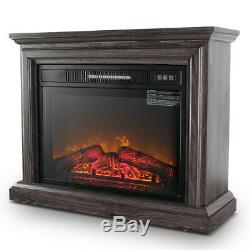 Large Room Electric Quartz Infrared Fireplace Heater Deluxe Mantel Oak / Walnut
