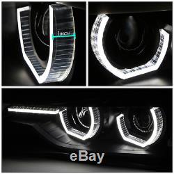 Led 3d Crystal U-halo+drlfor 2012-2016 Bmw 3-series F30 F31 Headlight Black