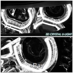 Led 3d Crystal U-halo+drlfor 2012-2016 Bmw 3-series F30 F31 Headlight Clear