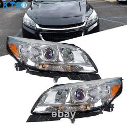 Left+Right Projector Headlights For 2013 2014 2015 Chevy Malibu Halogen Crystal