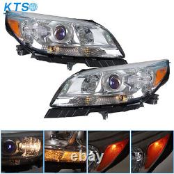 Left+Right Projector Headlights For 2013 2014 2015 Chevy Malibu Halogen Crystal