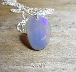 Lightning Ridge BLACK Opal Jelly Crystal Opal & Necklace 925 Sterling silver
