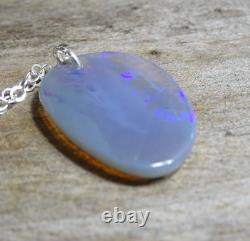 Lightning Ridge BLACK Opal Jelly Crystal Opal & Necklace 925 Sterling silver