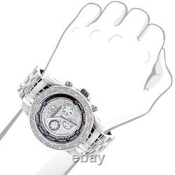 Luxurman Raptor Men's 0.25 Carats Real Diamond Watch with Stainless Steel Band