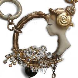 Luxury jewelry gothic art deco nouveau necklace pendant princess beads pearl bib