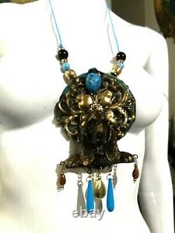 Luxury jewelry necklace vintage art nouveau deco liberty pendant woman charm dog