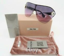 MIU MIU Rimless Pink Shield Crystals Sunglasses, New withBox SMU 68US ZVN-153 58mm