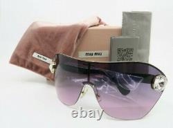 MIU MIU Rimless Pink Shield Crystals Sunglasses, New withBox SMU 68US ZVN-153 58mm