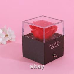 Magic Rose Preserved Flower Box and 12 Months Butterfly Crystal Necklace with Pr