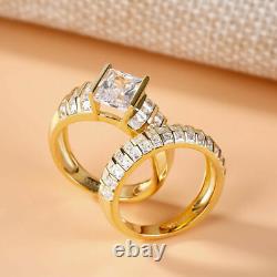 Men's 3.50CT Oval Cut Cubic Zirconia Wedding Set Ring Yellow Gold Plated