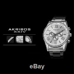 Men's Akribos XXIV AK736 Quartz Multifunction Stainless Steel Bracelet Watch
