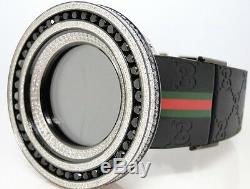 Mens Brand New 52Mm Bezel I Gucci Digital Black And White Diamond Watch 18.5 Ct