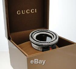 Mens Brand New 52Mm Bezel I Gucci Digital Black And White Diamond Watch 18.5 Ct