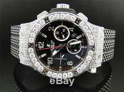 Mens brand new Hublot Big Bang 44mm Evolution Rubber Band diamond watch 10 Ct