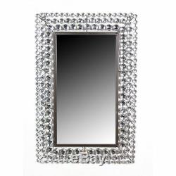 Metal Wall Rectangle Crystal Jewel Mirror Rustic Modern Chic Unique Accent NEW